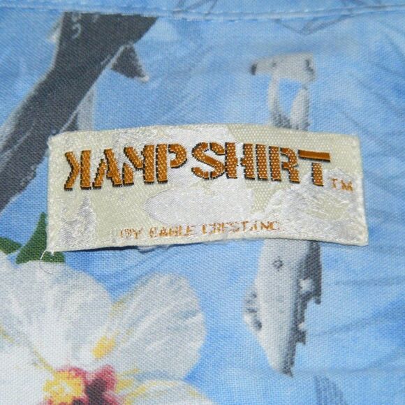 KAMP SHIRT Hawaiian Button Down, XL, Planes, Logos - Picture 12 of 12